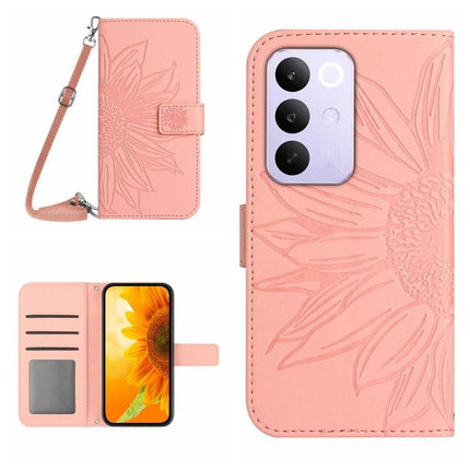 Skin Feel Sun Flower Embossed Flip Leather Phone Case with Lanyard, For Realme 16 Pro+ 5G, For Realme C85 5G