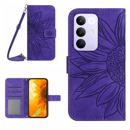 Skin Feel Sun Flower Embossed Flip Leather Phone Case with Lanyard, For Realme 16 Pro+ 5G, For Realme C85 5G