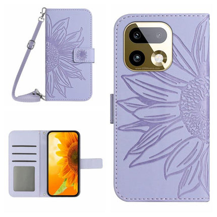Skin Feel Sun Flower Embossed Flip Leather Phone Case with Lanyard, For Realme 16 Pro+ 5G, For Realme C85 5G