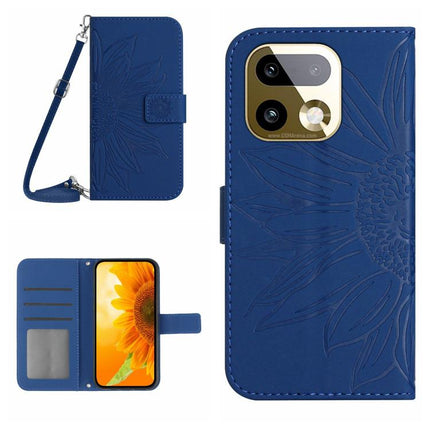 Skin Feel Sun Flower Embossed Flip Leather Phone Case with Lanyard, For Realme 16 Pro+ 5G, For Realme C85 5G