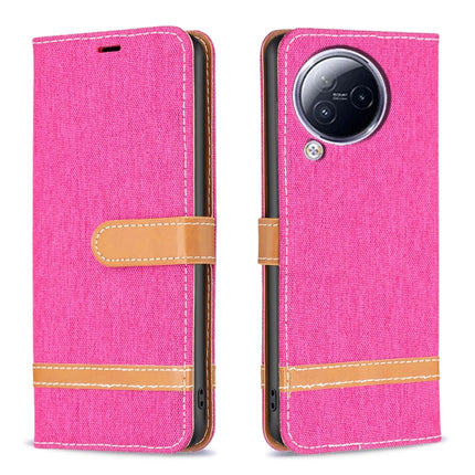 Color Block Denim Texture Leather Phone Case, For Xiaomi Civi 3 5G, For Xiaomi Redmi 13C