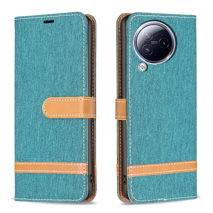 Color Block Denim Texture Leather Phone Case, For Xiaomi Civi 3 5G, For Xiaomi Redmi 13C