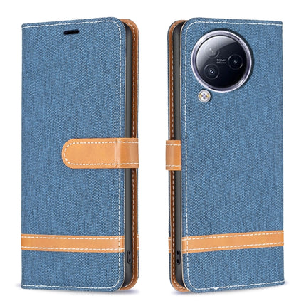 Color Block Denim Texture Leather Phone Case, For Xiaomi Civi 3 5G, For Xiaomi Redmi 13C