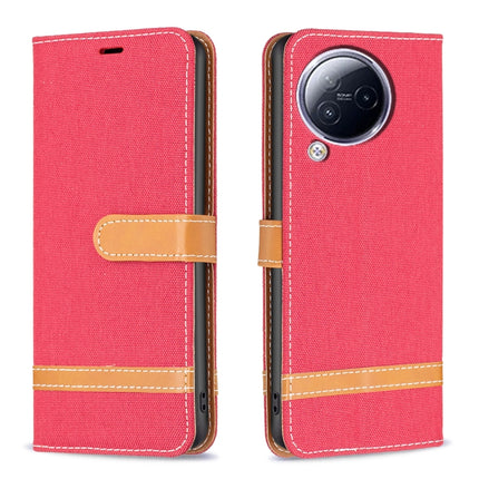 Color Block Denim Texture Leather Phone Case, For Xiaomi Civi 3 5G, For Xiaomi Redmi 13C