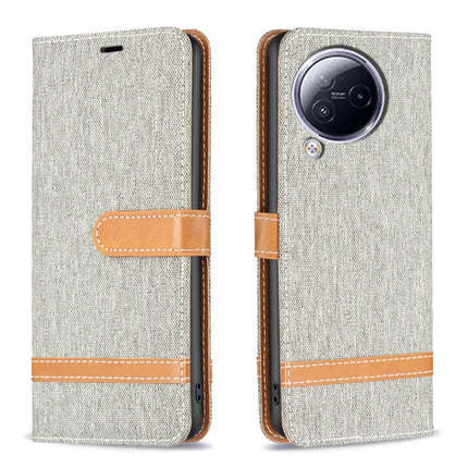 Color Block Denim Texture Leather Phone Case, For Xiaomi Civi 3 5G, For Xiaomi Redmi 13C
