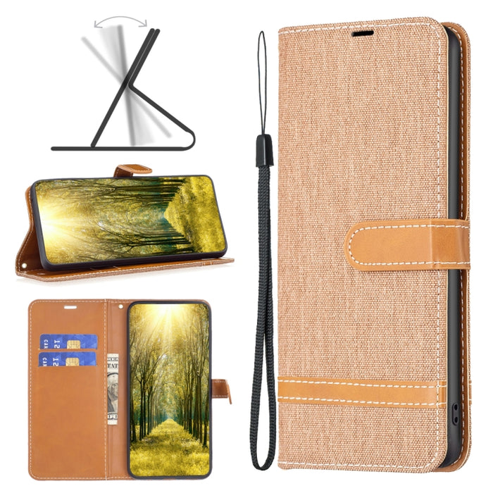 Color Block Denim Texture Leather Phone Case, For Xiaomi Redmi Note 13 Pro 4G Global, For Xiaomi Redmi 13C