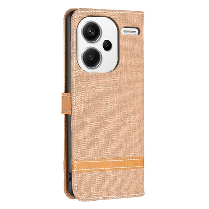 Color Block Denim Texture Leather Phone Case, For Xiaomi Redmi Note 13 Pro+ 5G, For Xiaomi Redmi Note 13 Pro 5G