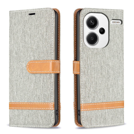 Color Block Denim Texture Leather Phone Case, For Xiaomi Redmi Note 13 Pro+ 5G, For Xiaomi Redmi Note 13 Pro 5G