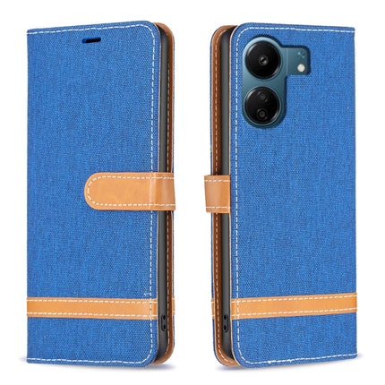 Color Block Denim Texture Leather Phone Case, For Xiaomi Civi 3 5G, For Xiaomi Redmi 13C