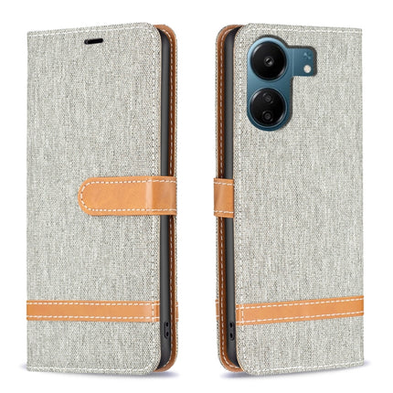 Color Block Denim Texture Leather Phone Case, For Xiaomi Civi 3 5G, For Xiaomi Redmi 13C