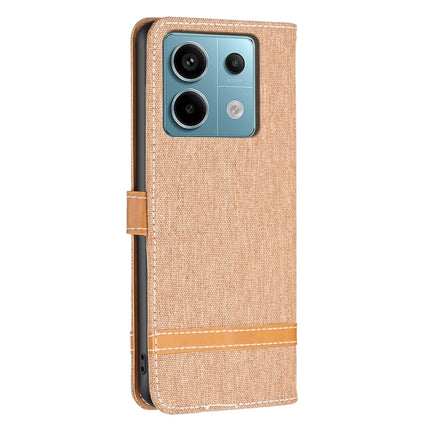 Color Block Denim Texture Leather Phone Case, For Xiaomi Redmi Note 13 Pro 4G Global, For Xiaomi Redmi 12 4G