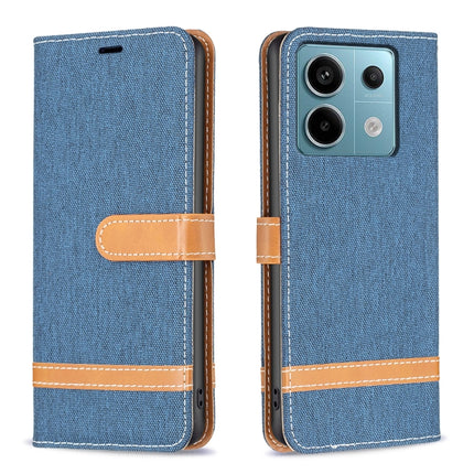 Color Block Denim Texture Leather Phone Case, For Xiaomi Redmi Note 13 Pro 4G Global, For Xiaomi Redmi 12 4G