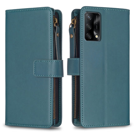 9 Card Slots Zipper Wallet Leather Flip Phone Case, For OPPO A94 5G / F19 Pro+ / Reno5 Z 5G, For OPPO A74 5G / A93 5G / A54 5G, For OPPO A74 4G / F19 4G, For OPPO A92 / A72 / A52