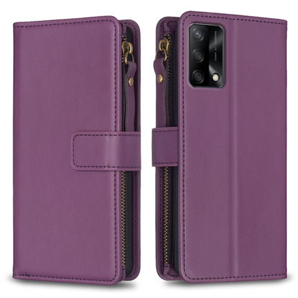 9 Card Slots Zipper Wallet Leather Flip Phone Case, For OPPO A94 5G / F19 Pro+ / Reno5 Z 5G, For OPPO A74 5G / A93 5G / A54 5G, For OPPO A74 4G / F19 4G, For OPPO A92 / A72 / A52