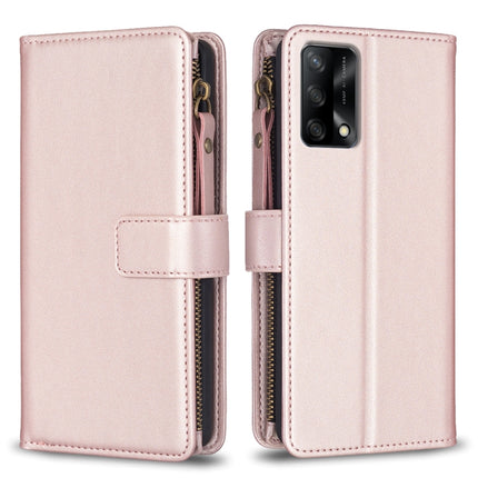 9 Card Slots Zipper Wallet Leather Flip Phone Case, For OPPO A94 5G / F19 Pro+ / Reno5 Z 5G, For OPPO A74 5G / A93 5G / A54 5G, For OPPO A74 4G / F19 4G, For OPPO A92 / A72 / A52