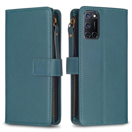 9 Card Slots Zipper Wallet Leather Flip Phone Case, For OPPO A94 5G / F19 Pro+ / Reno5 Z 5G, For OPPO A74 5G / A93 5G / A54 5G, For OPPO A74 4G / F19 4G, For OPPO A92 / A72 / A52