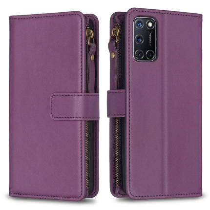 9 Card Slots Zipper Wallet Leather Flip Phone Case, For OPPO A94 5G / F19 Pro+ / Reno5 Z 5G, For OPPO A74 5G / A93 5G / A54 5G, For OPPO A74 4G / F19 4G, For OPPO A92 / A72 / A52