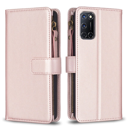 9 Card Slots Zipper Wallet Leather Flip Phone Case, For OPPO A94 5G / F19 Pro+ / Reno5 Z 5G, For OPPO A74 5G / A93 5G / A54 5G, For OPPO A74 4G / F19 4G, For OPPO A92 / A72 / A52