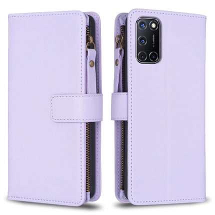 9 Card Slots Zipper Wallet Leather Flip Phone Case, For OPPO A94 5G / F19 Pro+ / Reno5 Z 5G, For OPPO A74 5G / A93 5G / A54 5G, For OPPO A74 4G / F19 4G, For OPPO A92 / A72 / A52