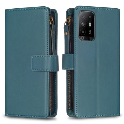 9 Card Slots Zipper Wallet Leather Flip Phone Case, For OPPO A94 5G / F19 Pro+ / Reno5 Z 5G, For OPPO A74 5G / A93 5G / A54 5G, For OPPO A74 4G / F19 4G, For OPPO A92 / A72 / A52