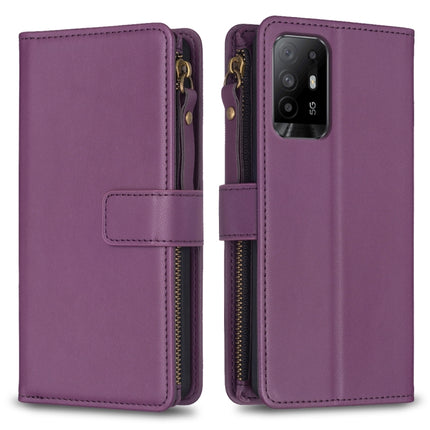 9 Card Slots Zipper Wallet Leather Flip Phone Case, For OPPO A94 5G / F19 Pro+ / Reno5 Z 5G, For OPPO A74 5G / A93 5G / A54 5G, For OPPO A74 4G / F19 4G, For OPPO A92 / A72 / A52