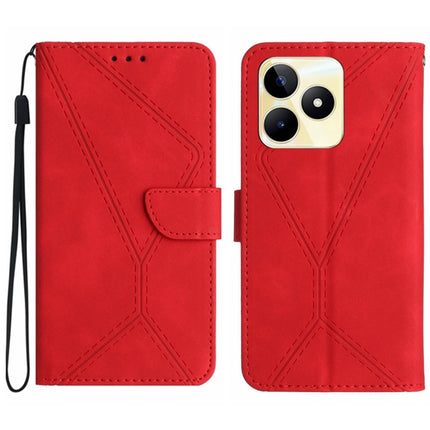 Stitching Embossed Leather Phone Case, For Realme C67 4G, For Realme 11 5G Global, For Realme C53, For Realme 11 4G Global