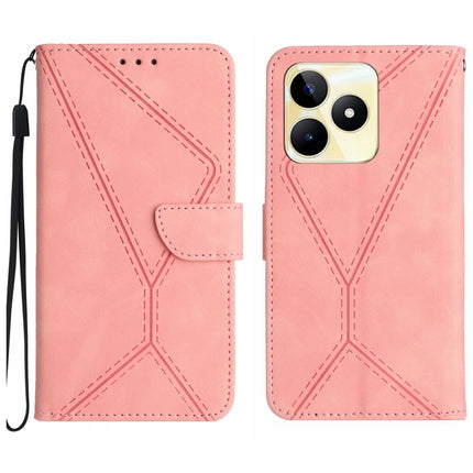 Stitching Embossed Leather Phone Case, For Realme C67 4G, For Realme 11 5G Global, For Realme C53, For Realme 11 4G Global