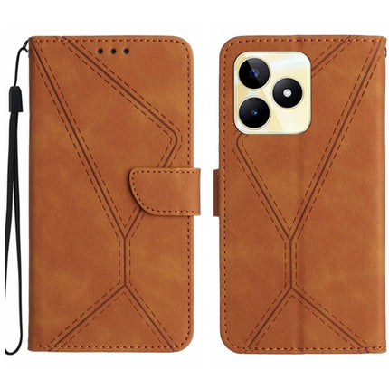 Stitching Embossed Leather Phone Case, For Realme C67 4G, For Realme 11 5G Global, For Realme C53, For Realme 11 4G Global