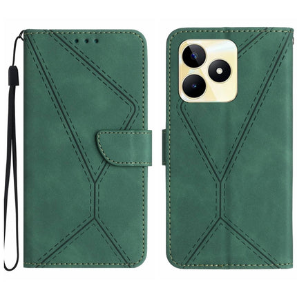 Stitching Embossed Leather Phone Case, For Realme C67 4G, For Realme 11 5G Global, For Realme C53, For Realme 11 4G Global