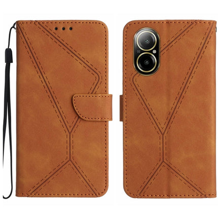 Stitching Embossed Leather Phone Case, For Realme C67 4G, For Realme 11 5G Global, For Realme C53, For Realme 11 4G Global