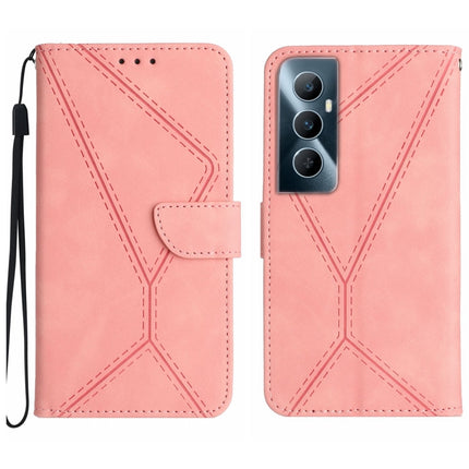 Stitching Embossed Leather Phone Case, For Realme C65 4G