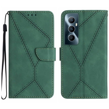 Stitching Embossed Leather Phone Case, For Realme C65 4G
