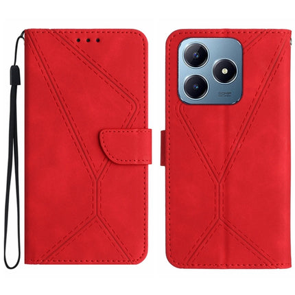 Stitching Embossed Leather Phone Case, For Realme C75 4G, For Realme 13+ 5G Global, For Realme 13 Pro 5G / 13 Pro+ 5G, For Realme C63 4G Global/ C61