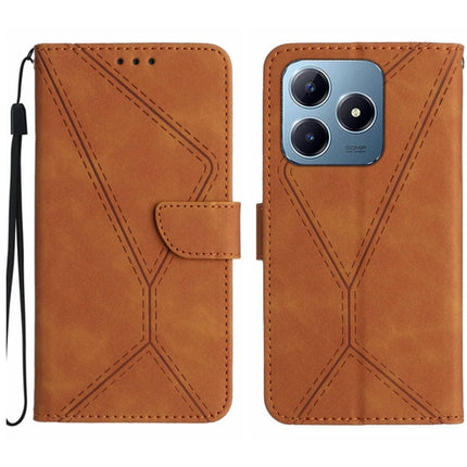 Stitching Embossed Leather Phone Case, For Realme C75 4G, For Realme 13+ 5G Global, For Realme 13 Pro 5G / 13 Pro+ 5G, For Realme C63 4G Global/ C61