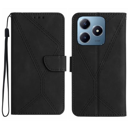 Stitching Embossed Leather Phone Case, For Realme C75 4G, For Realme 13+ 5G Global, For Realme 13 Pro 5G / 13 Pro+ 5G, For Realme C63 4G Global/ C61