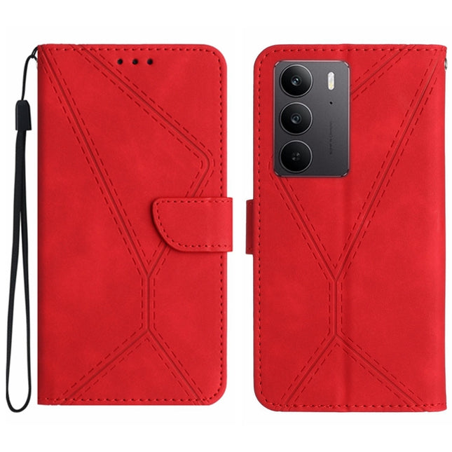 Stitching Embossed Leather Phone Case, For Realme C75 4G, For Realme 13+ 5G Global, For Realme 13 Pro 5G / 13 Pro+ 5G, For Realme C63 4G Global/ C61