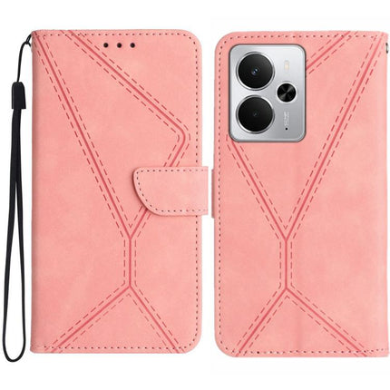 Stitching Embossed Leather Phone Case, For Realme C75 5G, For Realme 14 5G Global / P3 5G Global, For Realme P3 Pro 5G Global, For Realme 14 Pro+ 5G
