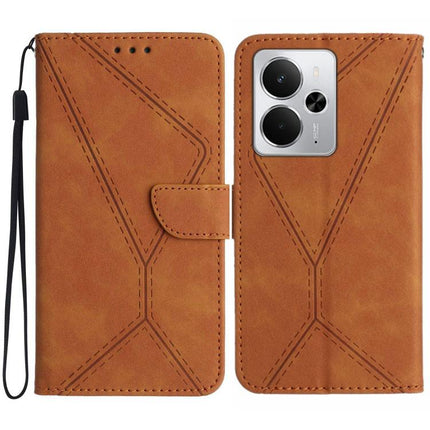 Stitching Embossed Leather Phone Case, For Realme C75 5G, For Realme 14 5G Global / P3 5G Global, For Realme P3 Pro 5G Global, For Realme 14 Pro+ 5G