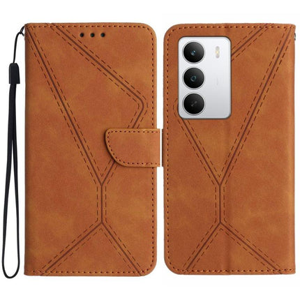 Stitching Embossed Leather Phone Case, For Realme C75 5G, For Realme 14 5G Global / P3 5G Global, For Realme P3 Pro 5G Global, For Realme 14 Pro+ 5G