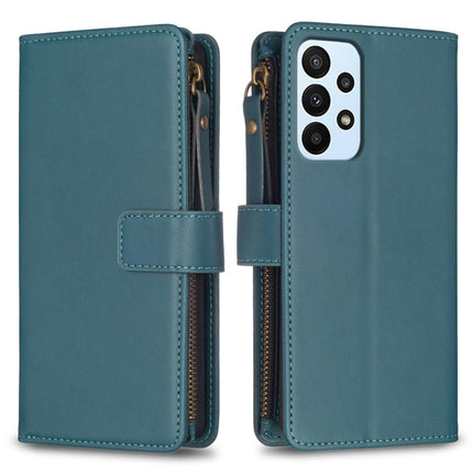9 Card Slots Zipper Wallet Leather Flip Phone Case, For Samsung Galaxy A22 4G, For Samsung Galaxy A22 5G, For Samsung Galaxy S21 FE 5G, For Samsung Galaxy A23 4G