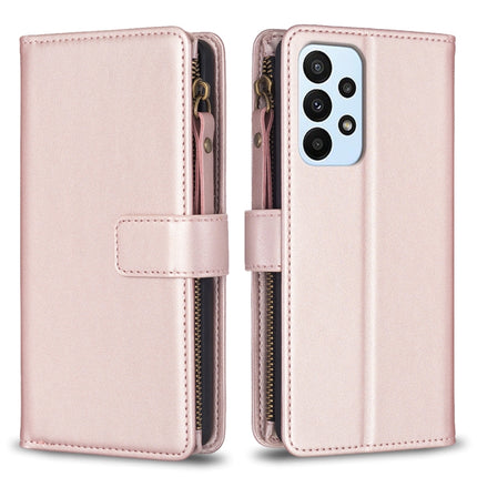 9 Card Slots Zipper Wallet Leather Flip Phone Case, For Samsung Galaxy A22 4G, For Samsung Galaxy A22 5G, For Samsung Galaxy S21 FE 5G, For Samsung Galaxy A23 4G