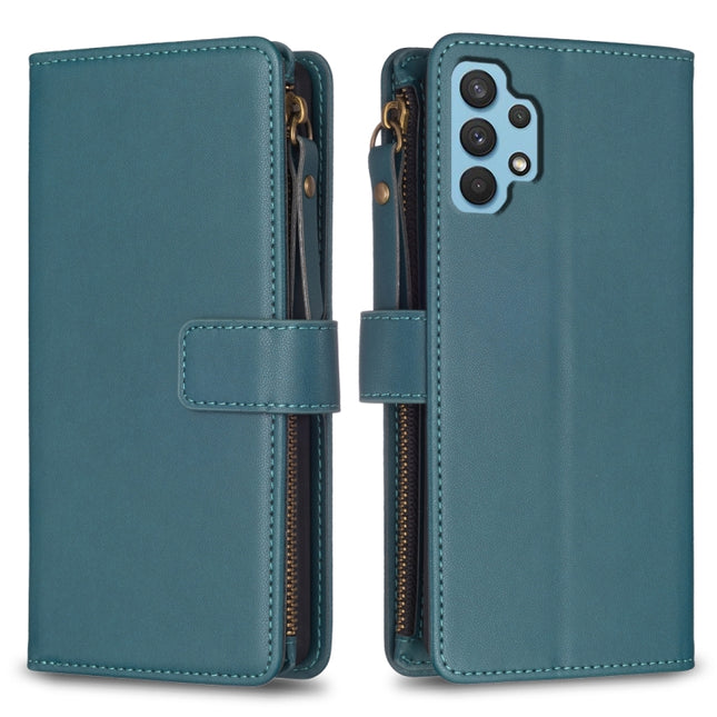 9 Card Slots Zipper Wallet Leather Flip Phone Case, For Samsung Galaxy A32 4G, For Samsung Galaxy A72, For Samsung Galaxy A52, For Samsung Galaxy A53