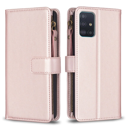 9 Card Slots Zipper Wallet Leather Flip Phone Case, For Samsung Galaxy S20, For Samsung Galaxy S20+, For Samsung Galaxy A71 4G, For Samsung Galaxy A51 4G