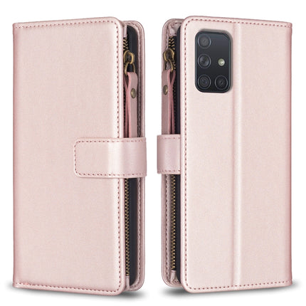 9 Card Slots Zipper Wallet Leather Flip Phone Case, For Samsung Galaxy S20, For Samsung Galaxy S20+, For Samsung Galaxy A71 4G, For Samsung Galaxy A51 4G
