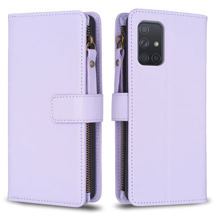 9 Card Slots Zipper Wallet Leather Flip Phone Case, For Samsung Galaxy S20, For Samsung Galaxy S20+, For Samsung Galaxy A71 4G, For Samsung Galaxy A51 4G