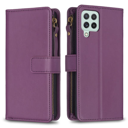 9 Card Slots Zipper Wallet Leather Flip Phone Case, For Samsung Galaxy A22 4G, For Samsung Galaxy A22 5G, For Samsung Galaxy S21 FE 5G, For Samsung Galaxy A23 4G