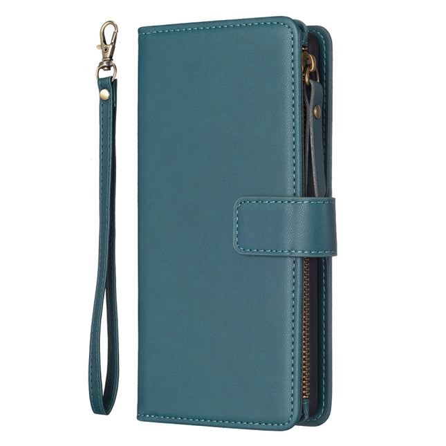 9 Card Slots Zipper Wallet Leather Flip Phone Case
