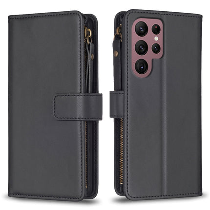 9 Card Slots Zipper Wallet Leather Flip Phone Case, For Samsung Galaxy A73 5G, For Samsung Galaxy A33, For Samsung Galaxy A13, For Samsung Galaxy S22 Ultra 5G