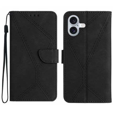 Stitching Embossed Leather Phone Case, For iPhone Air, For iPhone 16 Pro Max, For iPhone 16 Pro, For iPhone 16 Plus
