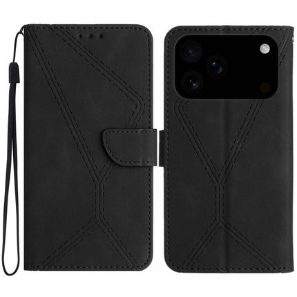 Stitching Embossed Leather Phone Case, For iPhone 17e / 16e, For iPhone 17 Pro Max, For iPhone 17 Pro, For iPhone 17